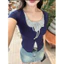 Áo Thun Nữ Cộc Tay Cổ Phối Viền Bèo Thắt Nơ Chất Thun Cotton Mềm Mát, Áo Phối Viền Bèo 2 Lớp BigSize 428