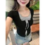 Áo Thun Nữ Cộc Tay Cổ Phối Viền Bèo Thắt Nơ Chất Thun Cotton Mềm Mát, Áo Phối Viền Bèo 2 Lớp BigSize 428