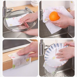 ❌ GIÁ BUÔN SỈ ❌ Cuộn 50 Khăn Lau Chén Bát Đĩa Nhà Bếp Đa Năng Có Thể Giặt Lại Tái Sử Dụng Siêu Dai
