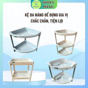 Kệ đựng đồ tam giác thân inox 2 3 tầng nhựa VIỆT NHẬT, Kệ đa năng để đồ đựng gia vị làm giá để đồ phòng tắm nhiều mẫu