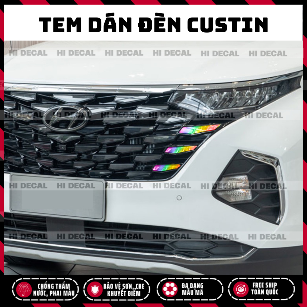 CUSTIN: Decal dán đèn Cusitn, tem dán đèn trang trí tạo điểm nhấn cho xe