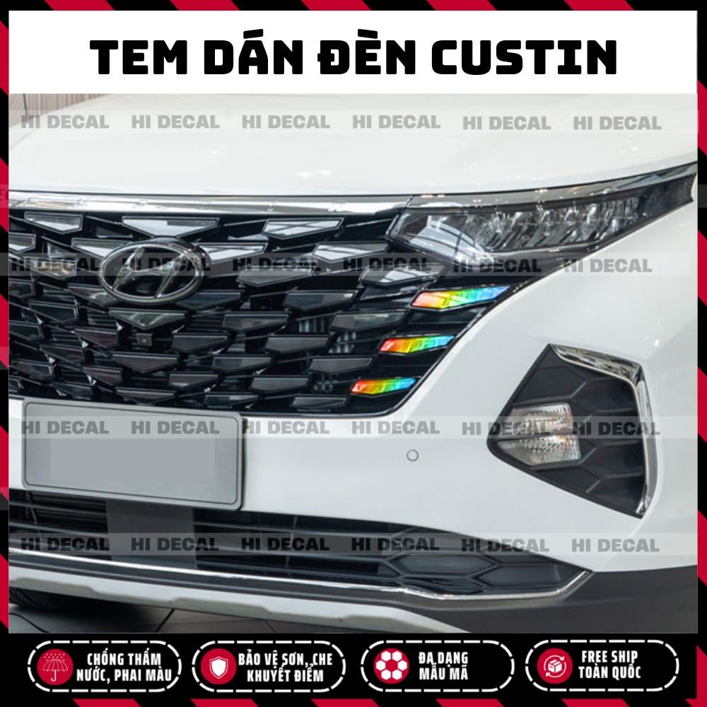 CUSTIN: Decal dán đèn Cusitn, tem dán đèn trang trí tạo điểm nhấn cho xe