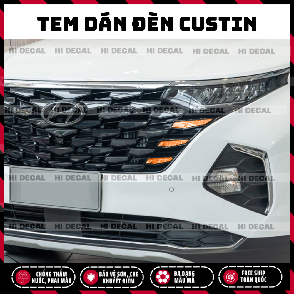 CUSTIN: Decal dán đèn Cusitn, tem dán đèn trang trí tạo điểm nhấn cho xe