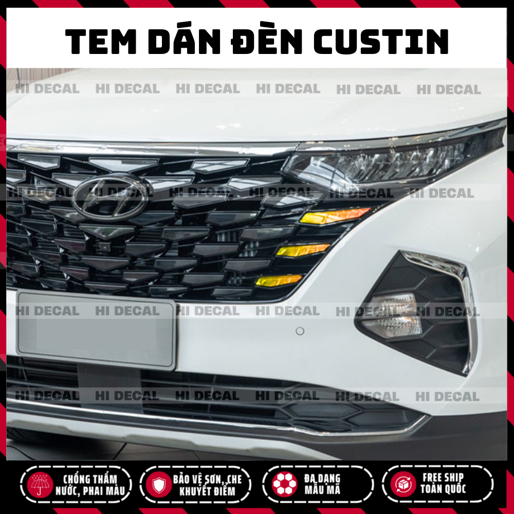 CUSTIN: Decal dán đèn Cusitn, tem dán đèn trang trí tạo điểm nhấn cho xe