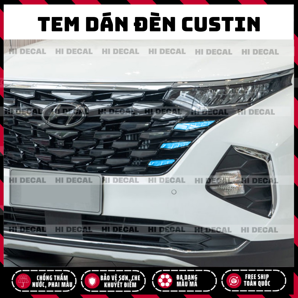 CUSTIN: Decal dán đèn Cusitn, tem dán đèn trang trí tạo điểm nhấn cho xe