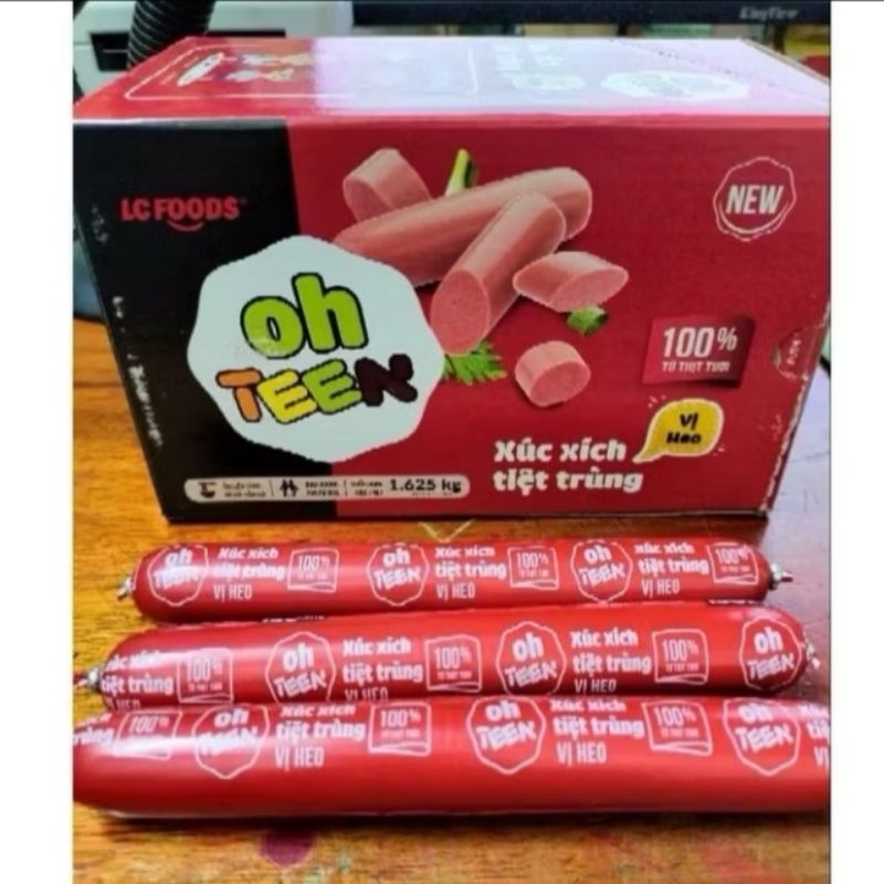 4 Cây Xúc Xích Tiệt Trùng Oh Teen LC Foods Vị Heo Cây Siêu To 65g