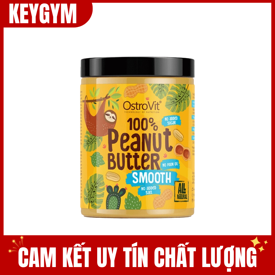 [BN] Ostrovit Peanut Butter 100% - Bơ Đậu Phộng, Ko Đường, Sánh Mịn, Thơm Ngon - KEYGYM