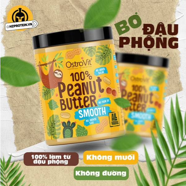 [BN] Ostrovit Peanut Butter 100% - Bơ Đậu Phộng, Ko Đường, Sánh Mịn, Thơm Ngon - KEYGYM