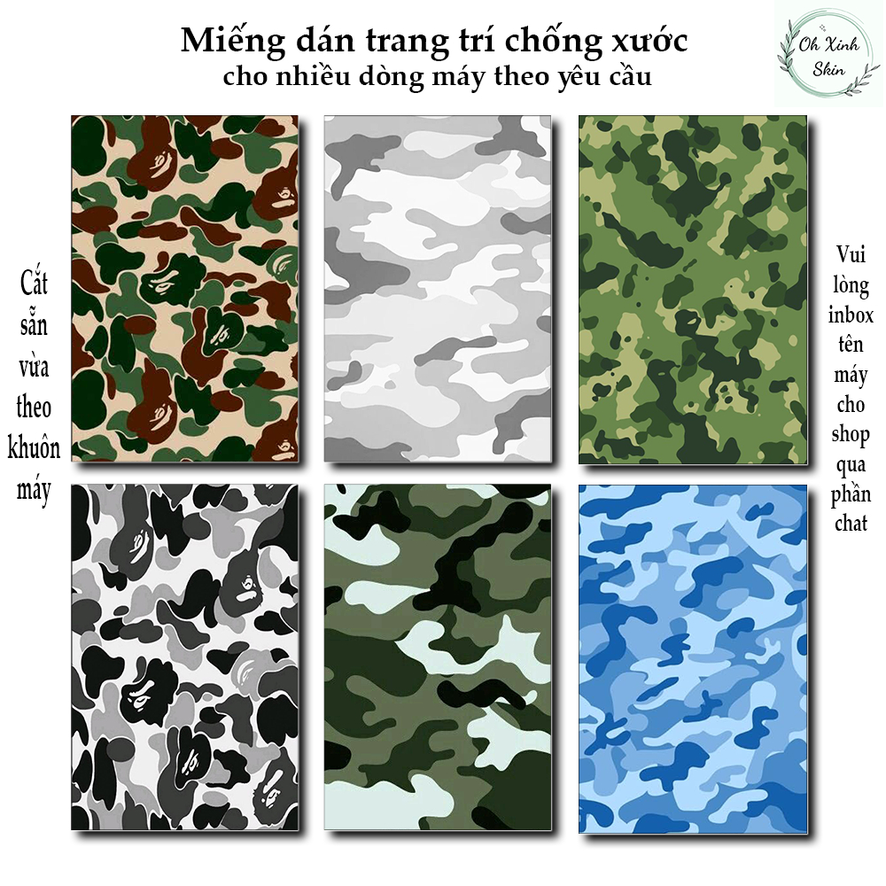 Miếng dán skin tem dán rằn ri cực đẹp in theo yêu cầu ( inbox tên máy ...
