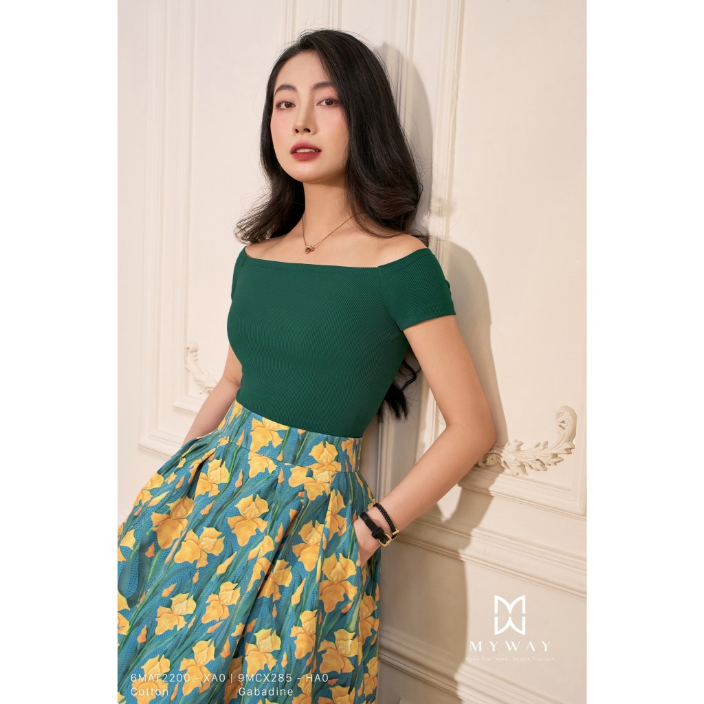 Ảnh Chân Váy Nữ Công Sở Dự Tiệc MY WAY Xòe Bồng Họa Tiết Sang Trọng 9MCX285 2
