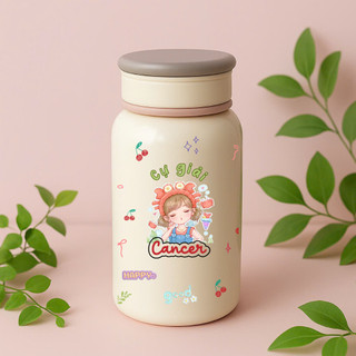 Bình Giữ Nhiệt 400ml Inox 304 – In Hình 12 Cung Hoàng Đạo – Quà Tặng Cá Nhân Cute