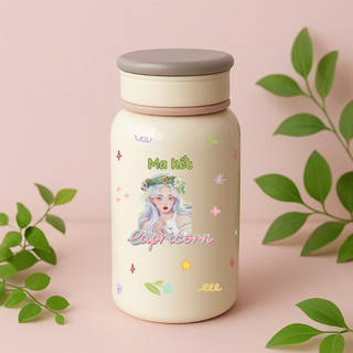 Bình Giữ Nhiệt 400ml Inox 304 – In Hình 12 Cung Hoàng Đạo – Quà Tặng Cá Nhân Cute