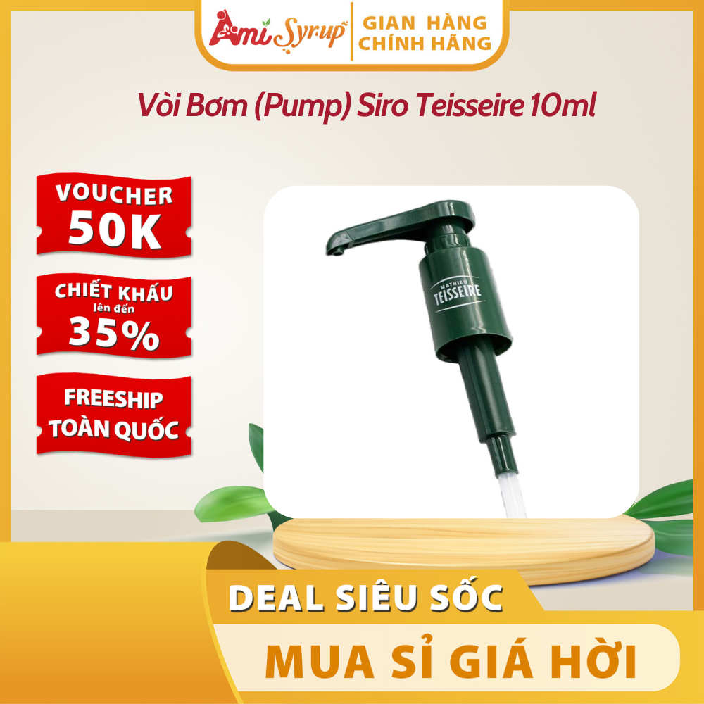 Vòi Bơm (Pump) Siro Teisseire 10ml – Dụng Cụ Pha Chế Chuyên Nghiệp, Định Lượng Chuẩn Xác