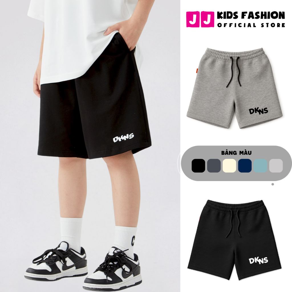 Quần Short Thể Thao Trẻ Em DKNS – Dáng Rộng Cá Tính – Cotton Co Giãn Thoáng Mát | JJ Kids Fashion