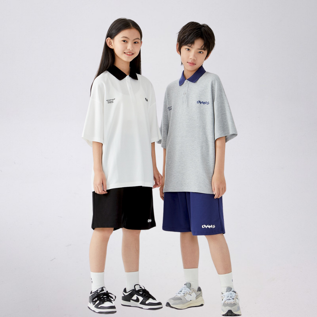 Quần Short Thể Thao Trẻ Em DKNS – Dáng Rộng Cá Tính – Cotton Co Giãn Thoáng Mát | JJ Kids Fashion