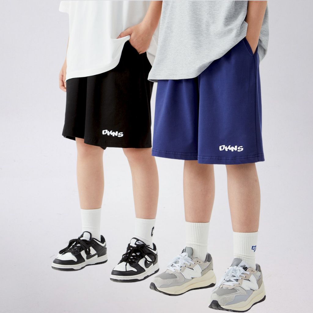 Quần Short Thể Thao Trẻ Em DKNS – Dáng Rộng Cá Tính – Cotton Co Giãn Thoáng Mát | JJ Kids Fashion