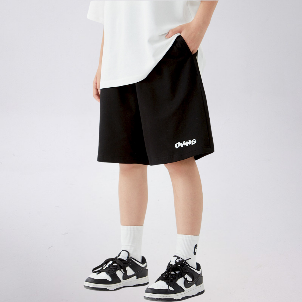 Quần Short Thể Thao Trẻ Em DKNS – Dáng Rộng Cá Tính – Cotton Co Giãn Thoáng Mát | JJ Kids Fashion