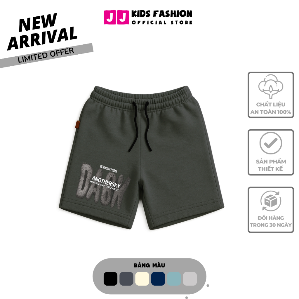 Quần Short Trẻ Em In Chữ DAWN ANOTHERSKY – Form Rộng, Cotton Co Giãn | JJ Kids Fashion