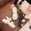 Dép Sandal Min Quai Ngang Nữ Chất Da Pu Đế Cao 5cm Đi Êm Chân Hàng QCCC Đi Học, Đi Chơi