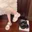 Dép Sandal Min Quai Ngang Nữ Chất Da Pu Đế Cao 5cm Đi Êm Chân Hàng QCCC Đi Học, Đi Chơi