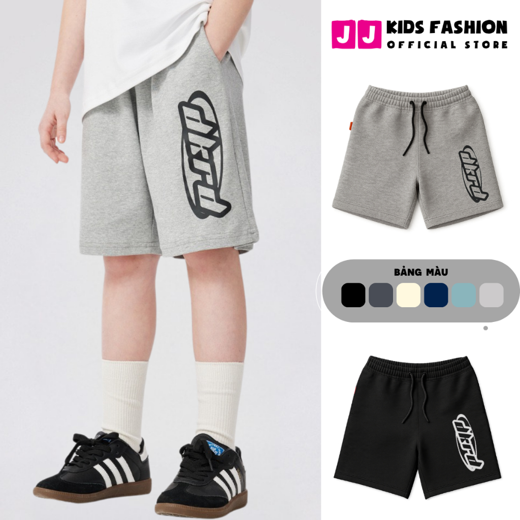 Quần Short Trẻ Em DKRP – Dáng Rộng Cá Tính – Chất Cotton Mát Mềm Mùa Hè | JJ Kids Fashion