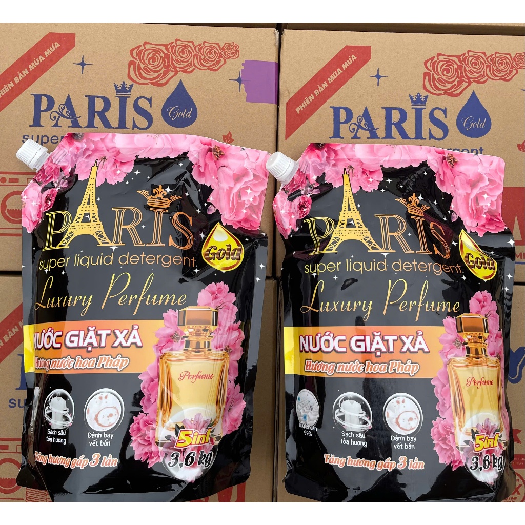 ( Mua 1 Tặng 1 ) Tổng 2 Túi Nước Giặt Xả Paris  - Mỗi Túi 3.6 Kg - Thơm nước hoa - Làm sạch nhanh