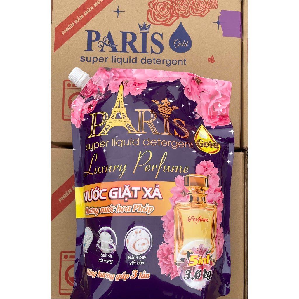 ( Mua 1 Tặng 1 ) Tổng 2 Túi Nước Giặt Xả Paris  - Mỗi Túi 3.6 Kg - Thơm nước hoa - Làm sạch nhanh