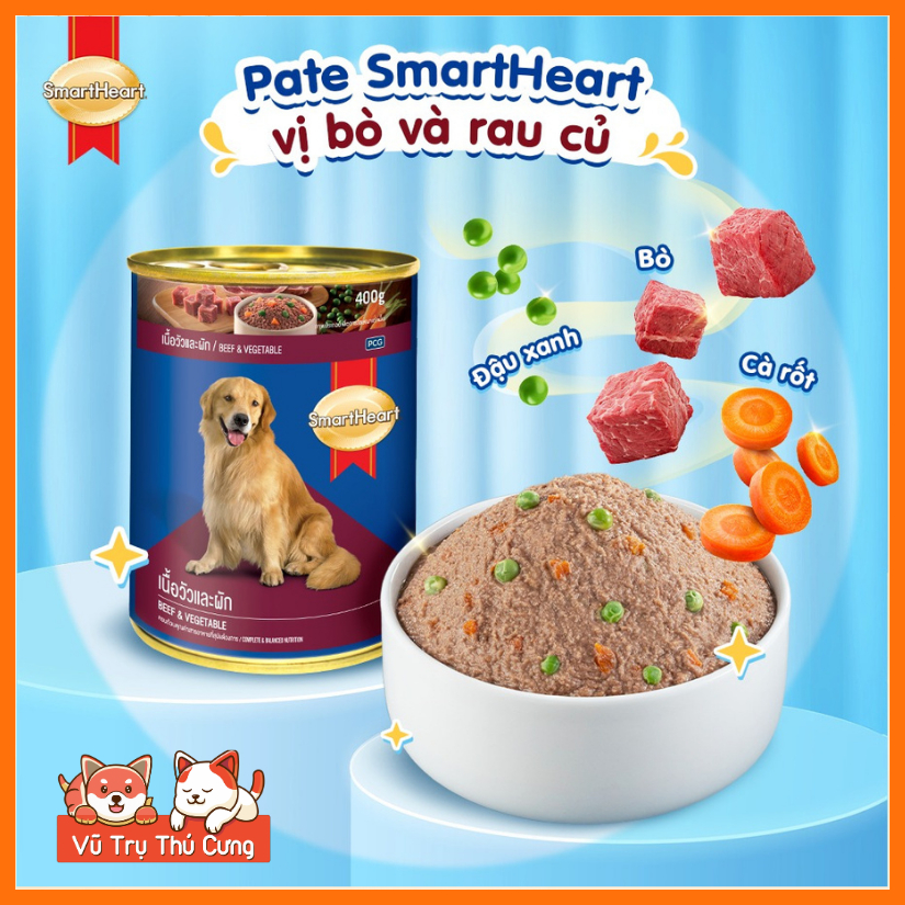 Combo 4 Lon Pate Smartheart Thái Lan Cho Chó 400g
