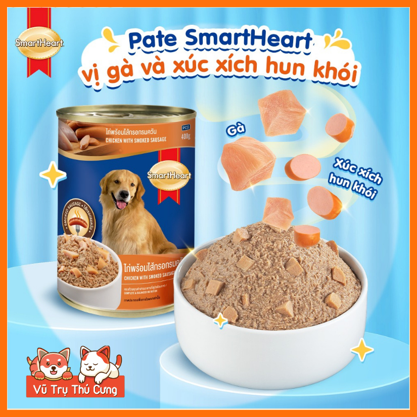 Combo 4 Lon Pate Smartheart Thái Lan Cho Chó 400g