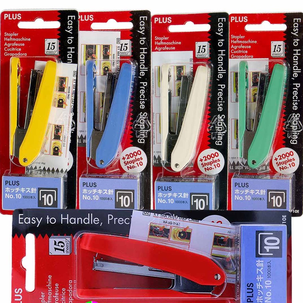 Combo dập ghim PLUS số 10 PS-10E cao cấp thương hiệu Nhật Bản + 2 hộp ...
