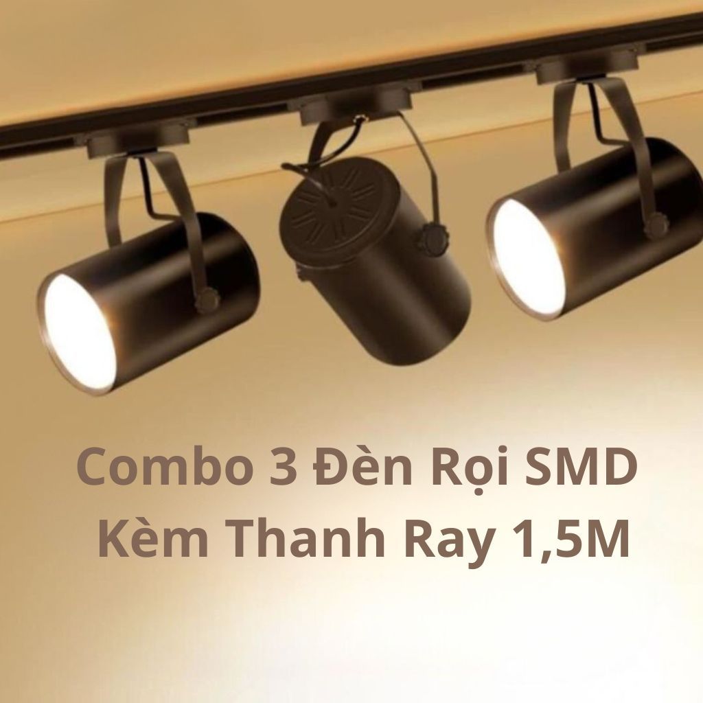Combo 3 Đèn Rọi SMD Công Suất 7W / 12W + Thanh Ray 1,5M - Đèn Rọi Ray ...