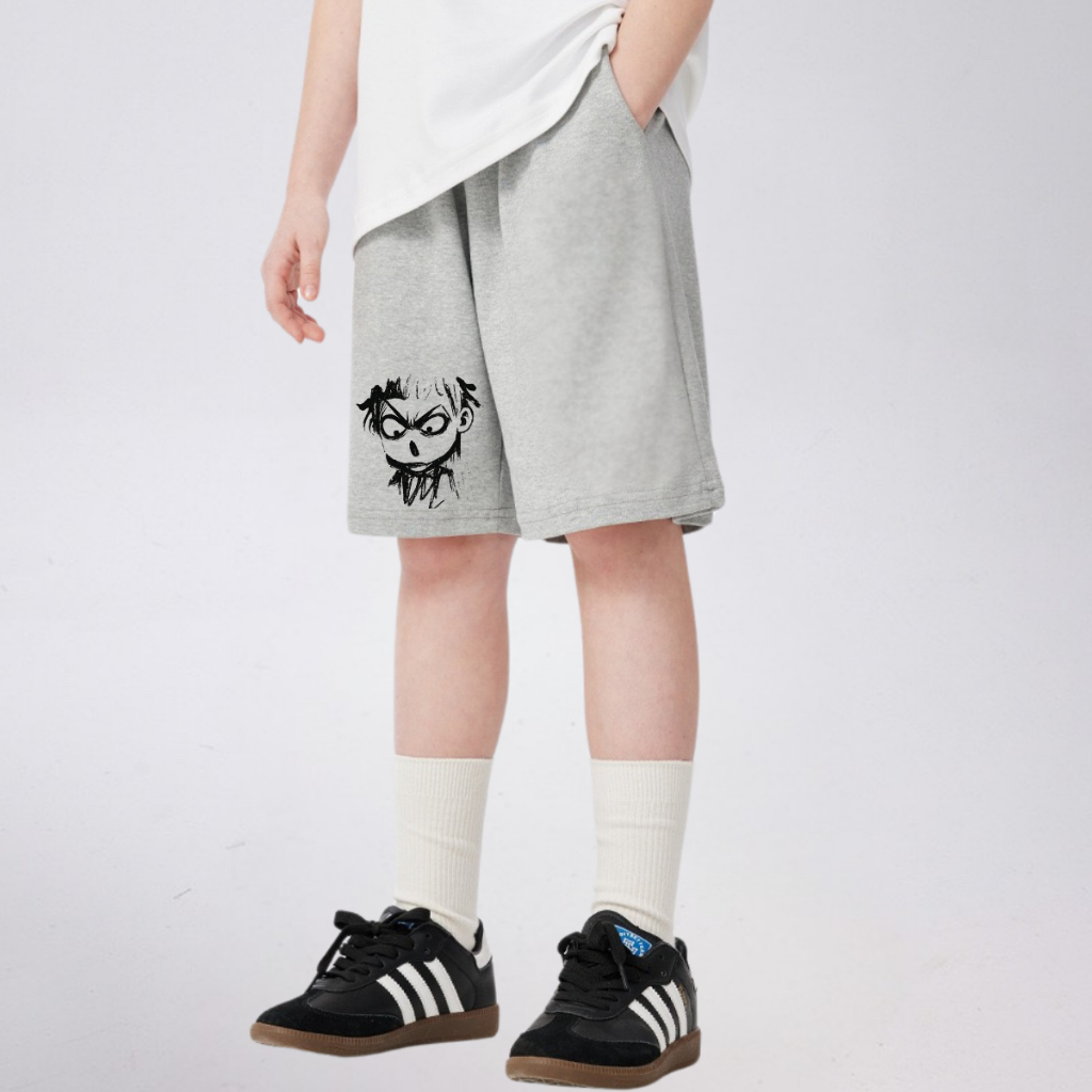 Quần Short Trẻ Em In Hình Cá Tính – Dáng Rộng, Vải Cotton Mềm Mát | JJ Kids Fashion