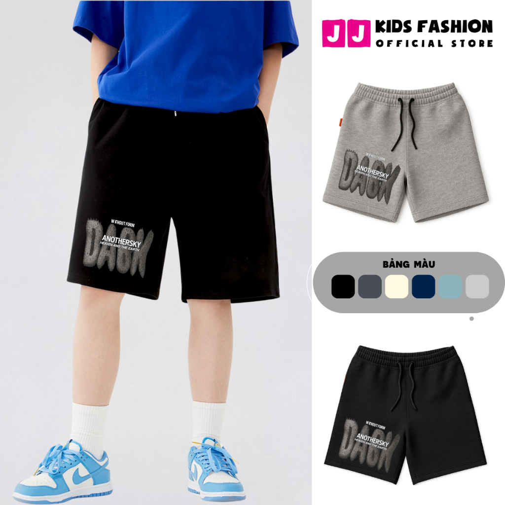 Quần Short Trẻ Em In Chữ DAWN ANOTHERSKY – Form Rộng, Cotton Co Giãn | JJ Kids Fashion