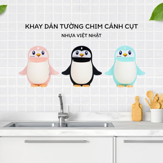 Kệ dán tường đa năng hình chim cánh cụt siêu kute , Kệ đựng đồ nhà tắm dán tường, decor nhà cửa 5706