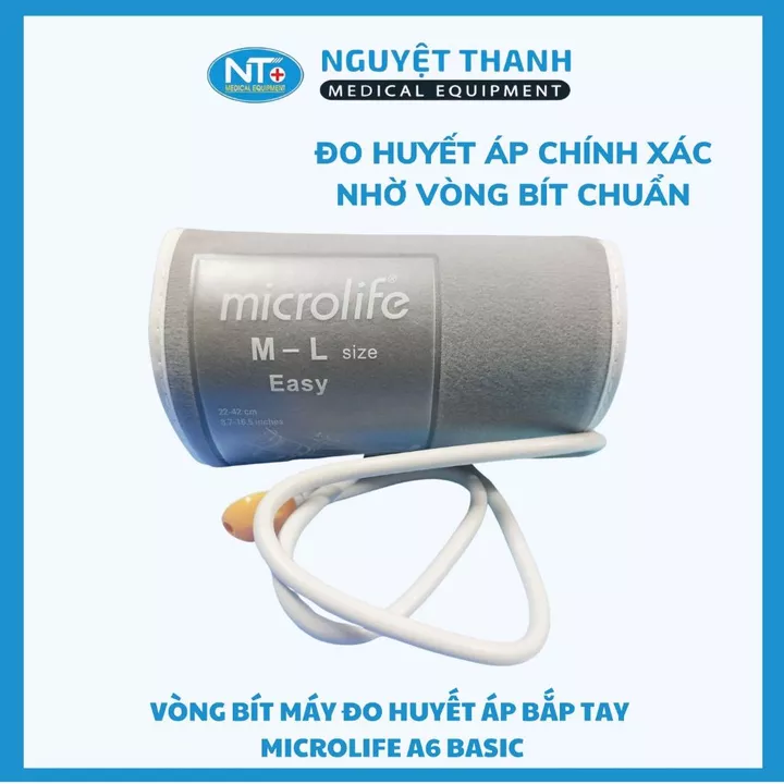Vòng bít thay thế cho máy đo huyết áp Microlife A6 Basic, chu vi bắp tay 22-32cm