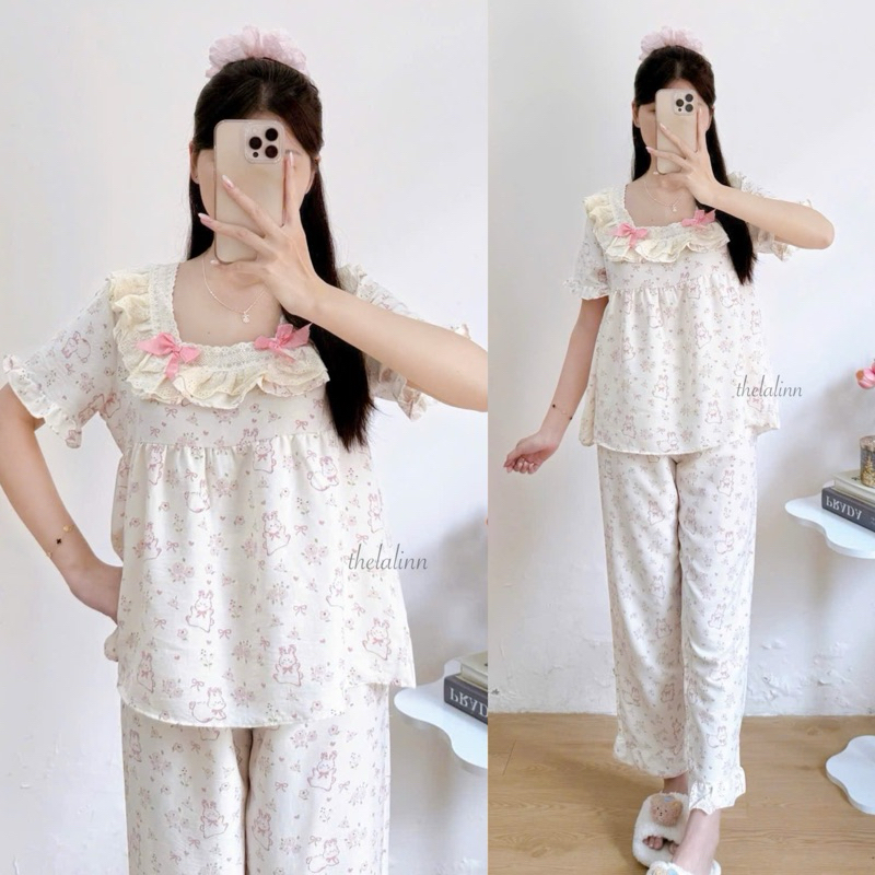 Dài vuông thỏ hoa nơ