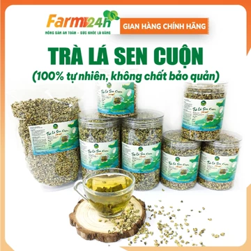 Trà Lá Sen non cuộn sấy lạnh (Lá Sen non vo viên), 100% thiên nhiên, thơm, mát, giải nhiệt | Farm24h