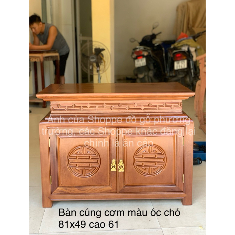 tủ cúng cơm dài 67, 76, 81 , 87, 97 sâu 47,50,55,61 cao 61cm gỗ gõ hoặc hương đá nhiều màu,(hình cánh giao ngẫu nhiên)