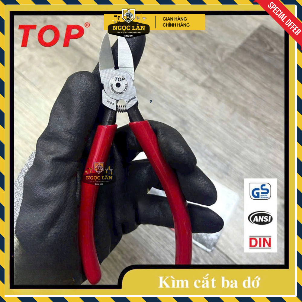[Chính hãng TOP] Kìm cắt ba dớ, kìm cắt nhựa TOP 5", 6" hàng Đài Loan cao cấp