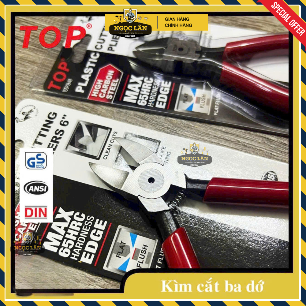 [Chính hãng TOP] Kìm cắt ba dớ, kìm cắt nhựa TOP 5", 6" hàng Đài Loan cao cấp