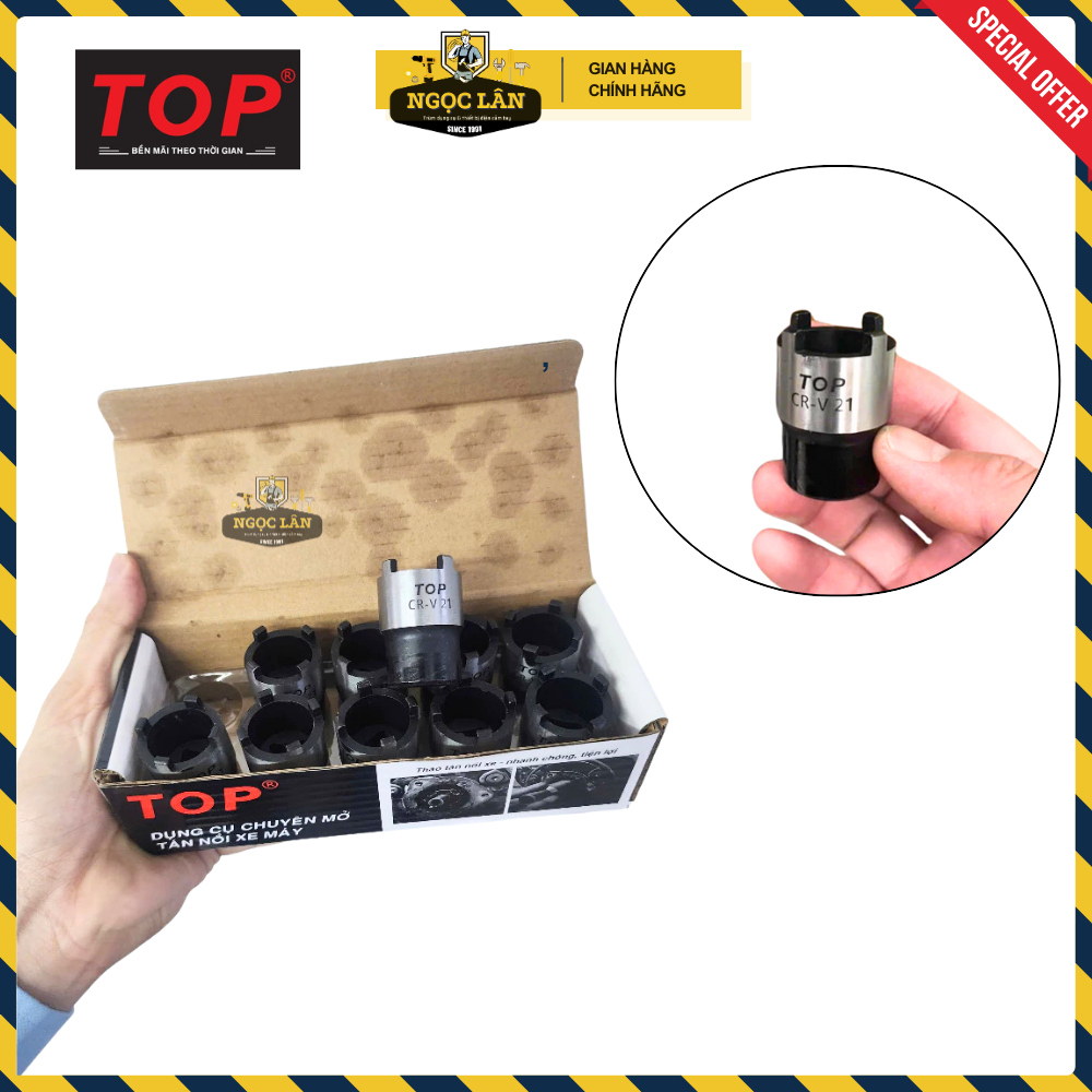 [Chính hãng TOP] Dụng cụ, túyp mở tán nồi côn xe máy TOP 1/2" 16-19-21mm hàng Đài Loan cao cấp