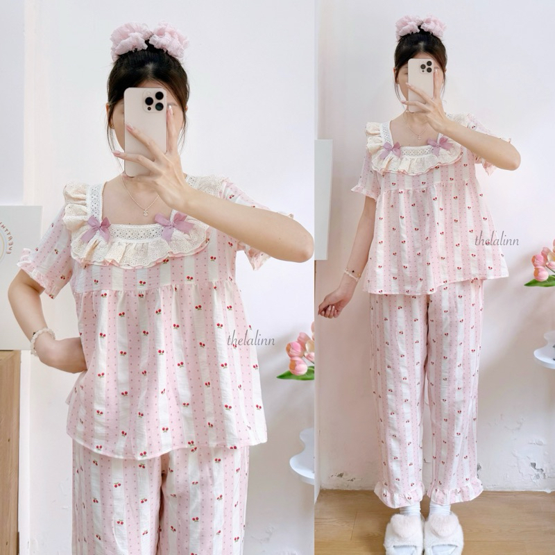 Dài vuông cherry sọc