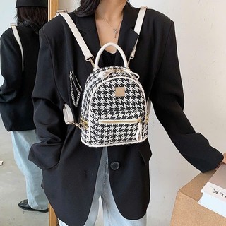 Balo kẻ ô siêu đẹp để đồ để điện thoại 2 dây đeo chắc chắn chất da siêu đẹp mã 246