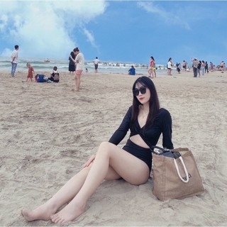 Đồ Bơi Bikini Liền Thân Dài Tay Gợi Cảm Đi Biển