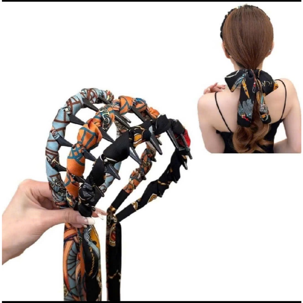 GWYN‌ Dây buộc tóc bằng vải Satin, Phụ nữ cổ điển Trang trí tóc thanh lịch Dây buộc tóc chống trượt