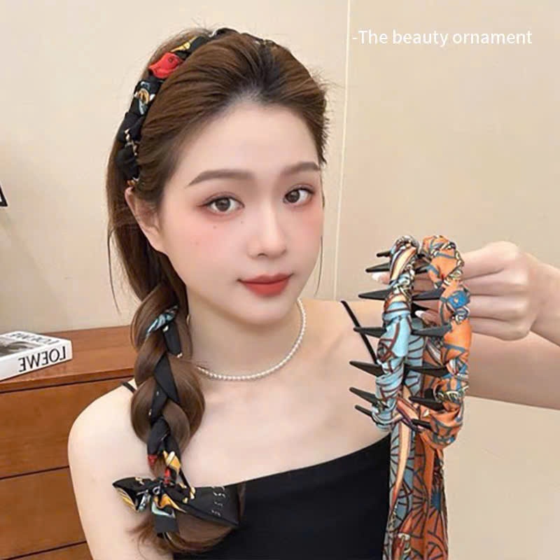 GWYN‌ Dây buộc tóc bằng vải Satin, Phụ nữ cổ điển Trang trí tóc thanh lịch Dây buộc tóc chống trượt
