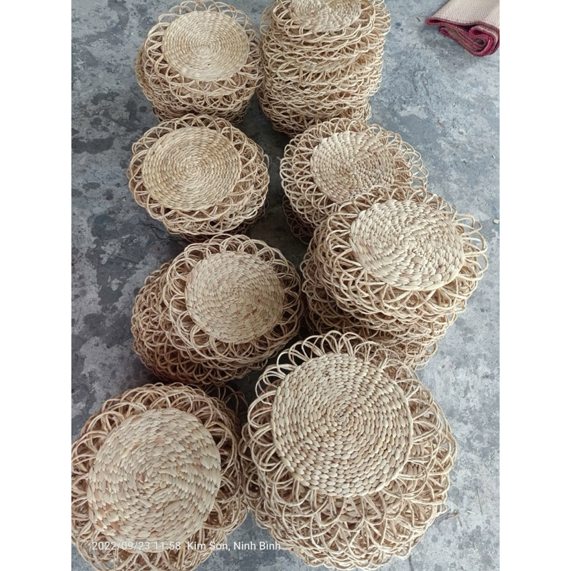 Đĩa lót cói - bèo lục bình ⚡️ Siêu rẻ ⚡️dùng để lót bàn ăn , bình hoa , trang trí và decor