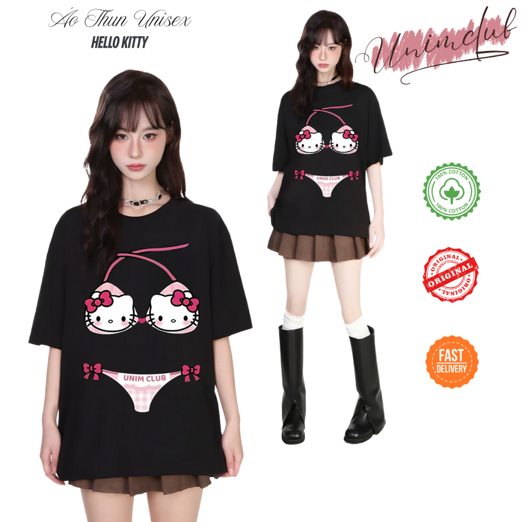[Cotton Việt] Áo Thun Kitty Bikini Hottrend 2025 Form Áo Unisex Dáng Rộng Cotton Cao Cấp Premium APKT