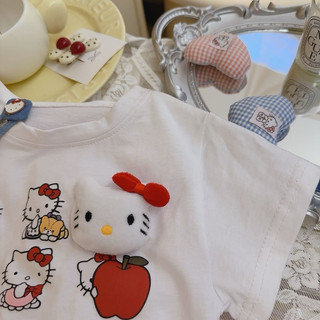 Áo cotton hoạt tiết hellokity xinh xắn cho bé gái