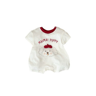 Bodysuit viền chó con cute dễ thương cotton mát mẻ mùa hè cho bé phong cách hàn quốc